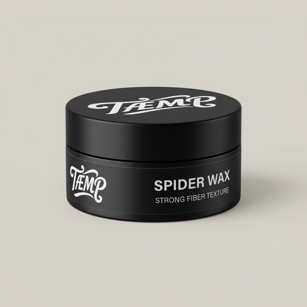 Black Spider Wax jar on a light studio background
